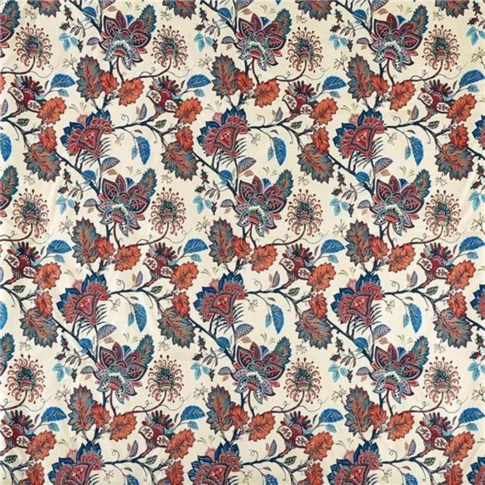 NEW Anthropologie Red Blue Floral Queen / King Boho Comforter Bedding & Sham Set